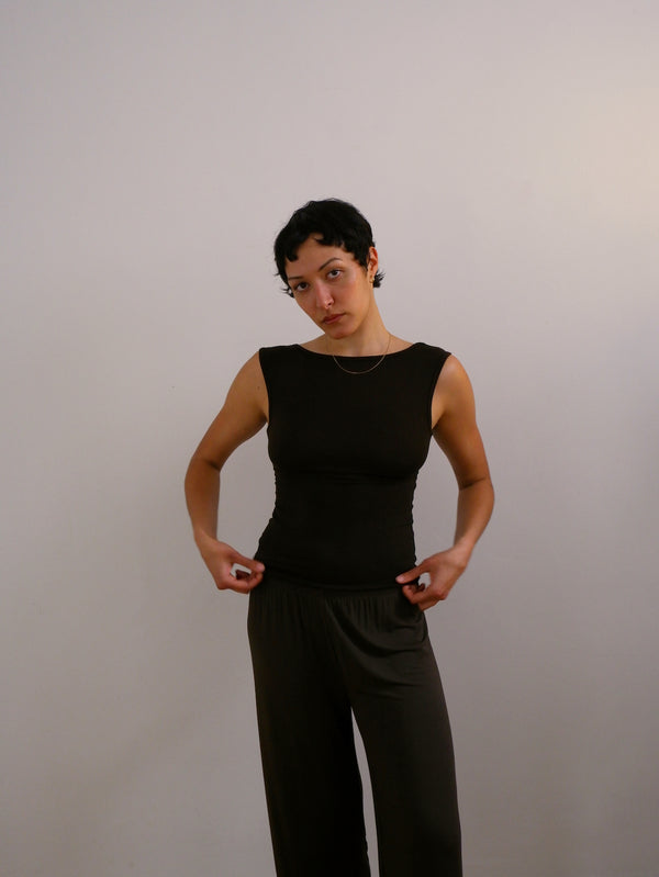 Espresso Sleeveless Bateau