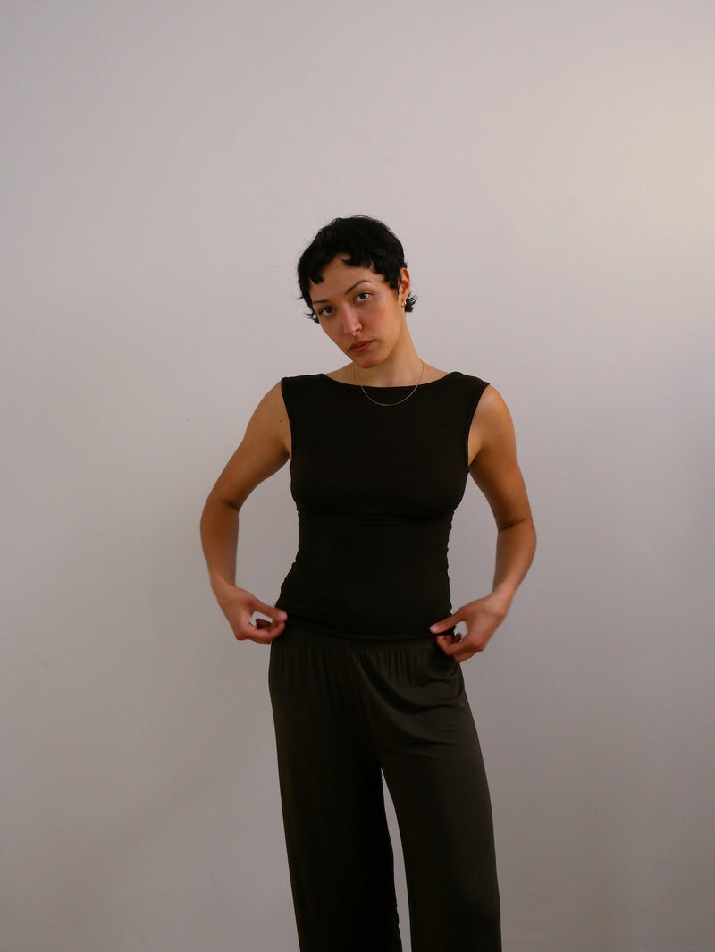Espresso Sleeveless Bateau