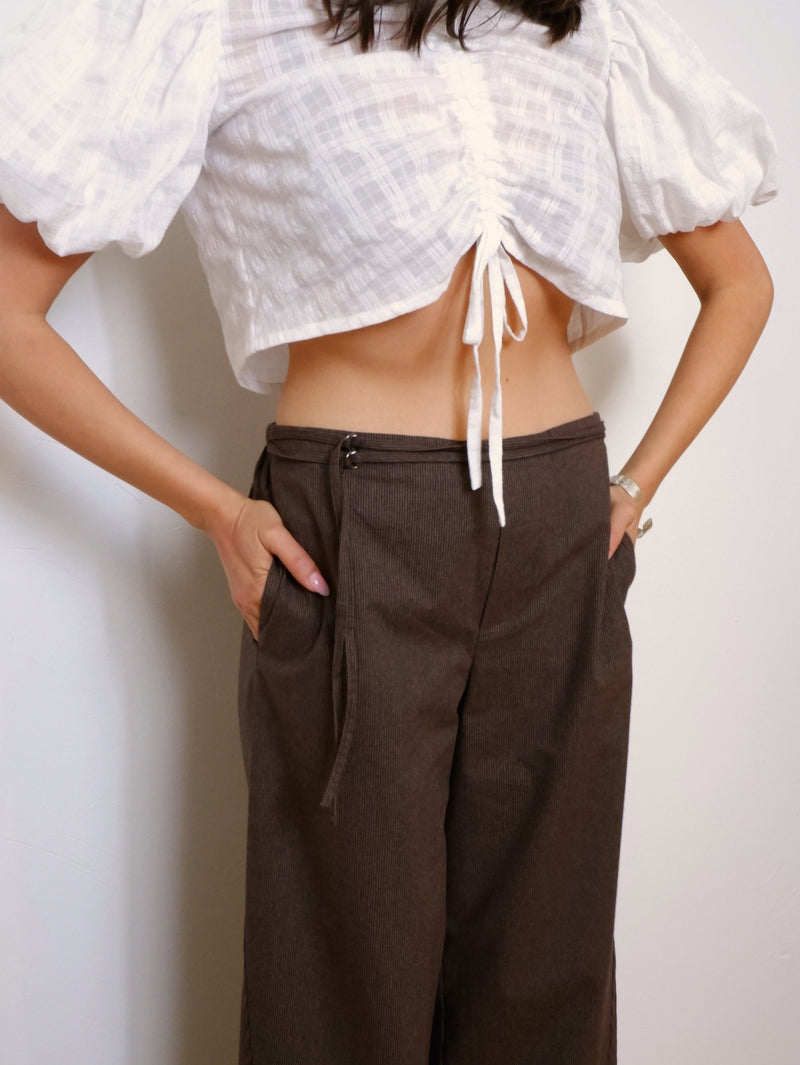Stripe Double Belted Pant