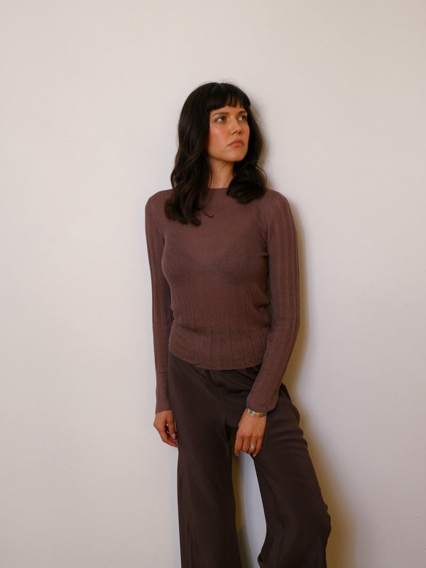 Open work long sleeve