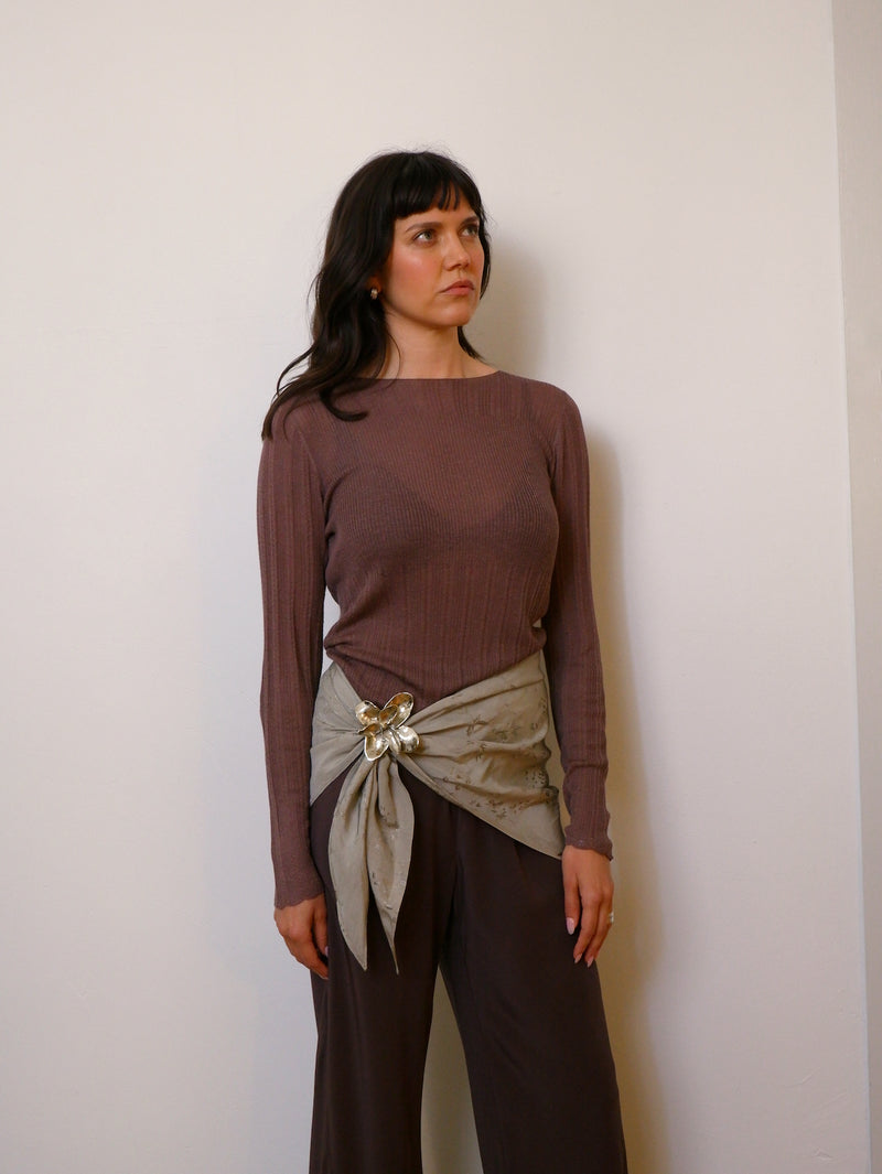 Open work long sleeve