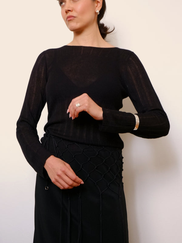 Open work long sleeve