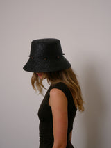Beaded raffia hat