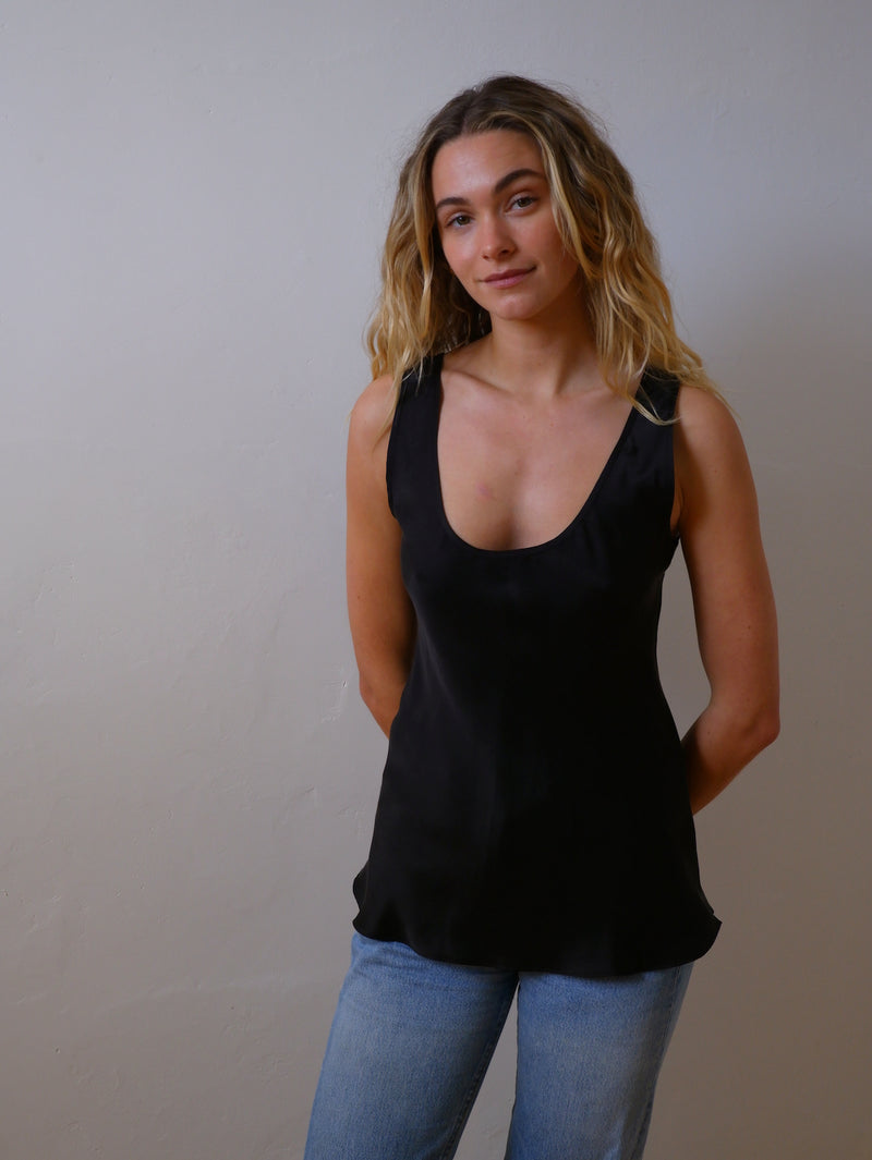 Scoop silk tank